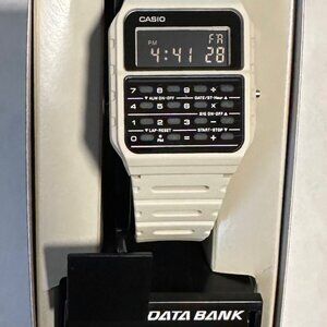 Casio Men's White Data Bank 8 Digit Calculator Watch (CA53WF-8BCF)